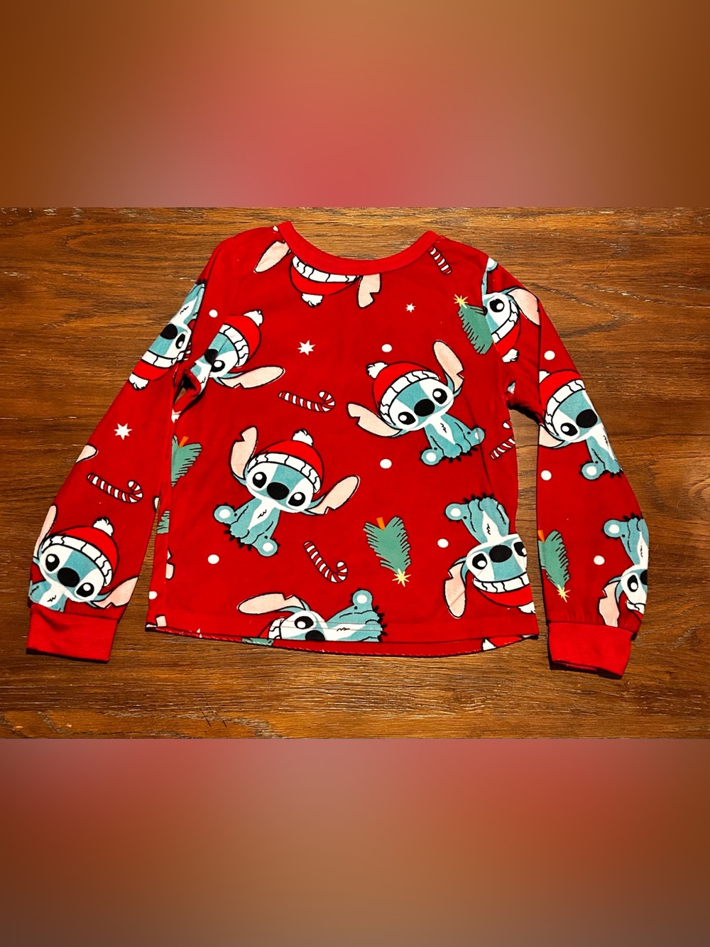 Disney Red Stitch Holiday Pajama Set